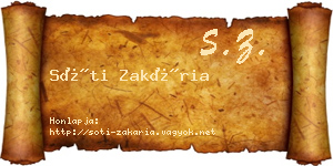 Sóti Zakária névjegykártya